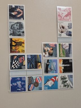 Vintage US Commemorative Stamp Sheet - Assorted Colors